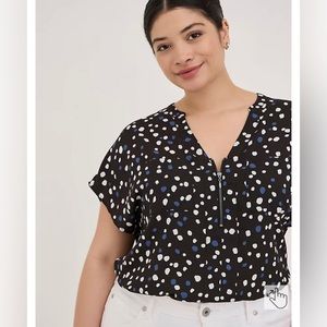 Torrid Georgette Dolman zip-front top